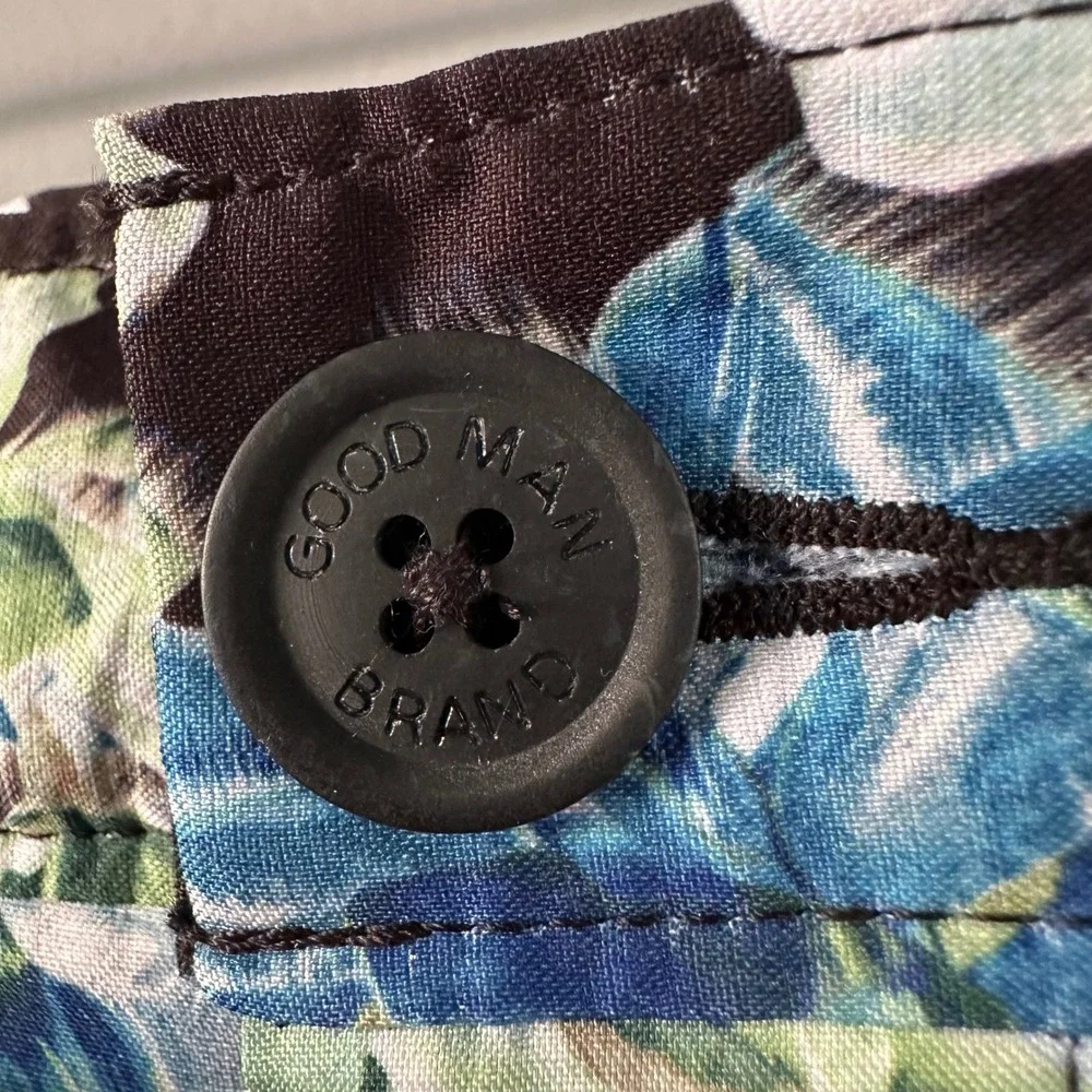 Good Man Brand Hybrid Shorts | Black‎ + Blue & Green Floral